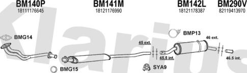 Klarius 060069U - Система випуску ОГ autocars.com.ua