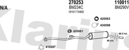 Klarius 060120E - Система випуску ОГ autocars.com.ua