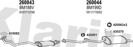 Klarius 060121E - Система випуску ОГ autocars.com.ua