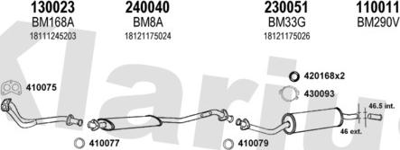 Klarius 060127E - Система випуску ОГ autocars.com.ua