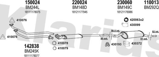 Klarius 060134E - Система випуску ОГ autocars.com.ua