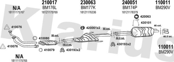 Klarius 060171E - Система випуску ОГ autocars.com.ua