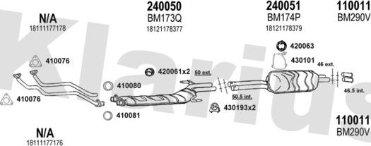 Klarius 060178E - Система випуску ОГ autocars.com.ua