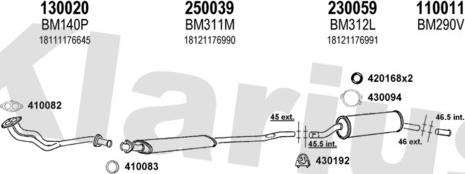 Klarius 060231E - Система випуску ОГ autocars.com.ua