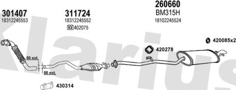 Klarius 060239E - Система випуску ОГ autocars.com.ua