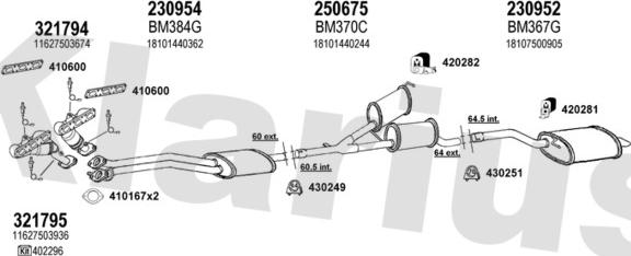 Klarius 060344E - Система випуску ОГ autocars.com.ua