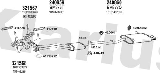 Klarius 060416E - Система випуску ОГ autocars.com.ua