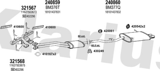 Klarius 060417E - Система випуску ОГ autocars.com.ua