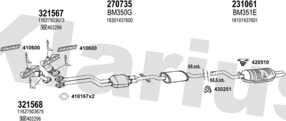 Klarius 060418E - Система випуску ОГ autocars.com.ua