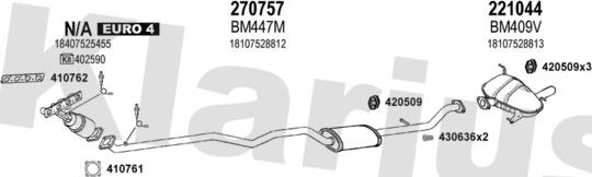 Klarius 060462E - Система випуску ОГ autocars.com.ua