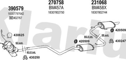 Klarius 060488E - Система випуску ОГ autocars.com.ua