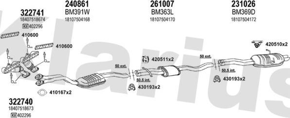 Klarius 060506E - Система випуску ОГ autocars.com.ua