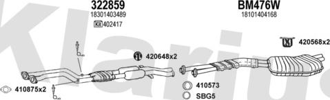 Klarius 060518U - Система випуску ОГ autocars.com.ua