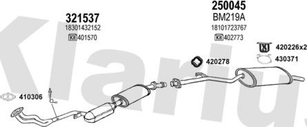 Klarius 060520E - Система випуску ОГ autocars.com.ua