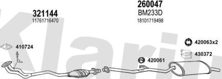 Klarius 060526E - Система випуску ОГ autocars.com.ua