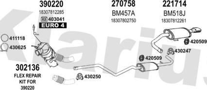 Klarius 060551E - Система випуску ОГ autocars.com.ua