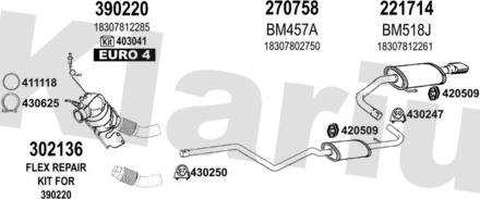 Klarius 060552E - Система випуску ОГ autocars.com.ua