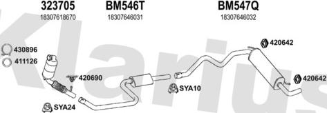 Klarius 060570U - Система випуску ОГ autocars.com.ua