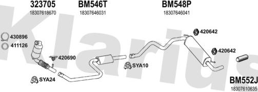 Klarius 060571U - Система випуску ОГ autocars.com.ua