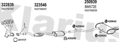 Klarius 060586E - Система випуску ОГ autocars.com.ua