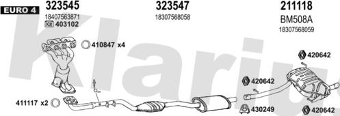 Klarius 060589E - Система випуску ОГ autocars.com.ua