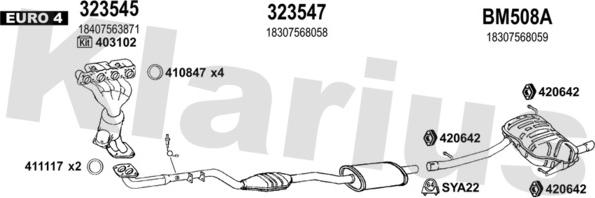 Klarius 060589U - Система випуску ОГ autocars.com.ua