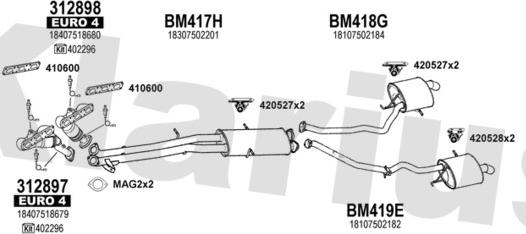 Klarius 060592U - Система випуску ОГ autocars.com.ua