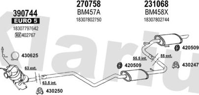 Klarius 060596E - Система випуску ОГ autocars.com.ua