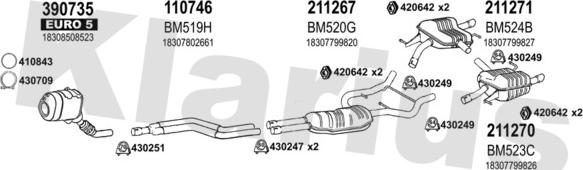 Klarius 060611E - Система випуску ОГ autocars.com.ua