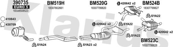 Klarius 060611U - Система випуску ОГ autocars.com.ua