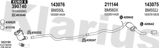 Klarius 060619E - Система випуску ОГ autocars.com.ua