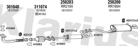 Klarius 120068E - Система випуску ОГ autocars.com.ua