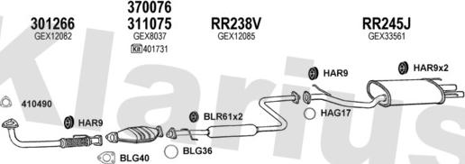 Klarius 120082U - Система випуску ОГ autocars.com.ua