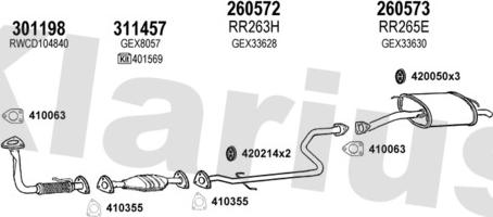 Klarius 120127E - Система випуску ОГ autocars.com.ua