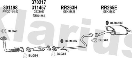 Klarius 120127U - Система випуску ОГ autocars.com.ua
