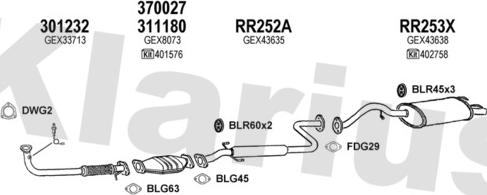 Klarius 120287U - Система випуску ОГ autocars.com.ua
