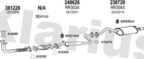 Klarius 120288E - Система випуску ОГ autocars.com.ua