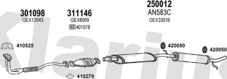 Klarius 120338E - Система випуску ОГ autocars.com.ua