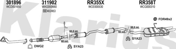 Klarius 120382U - Система випуску ОГ autocars.com.ua