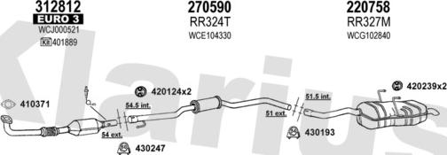 Klarius 120430E - Система випуску ОГ autocars.com.ua