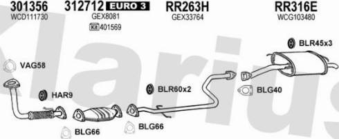 Klarius 120433U - Система випуску ОГ autocars.com.ua