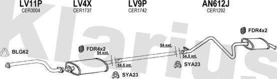 Klarius 160444U - Система випуску ОГ autocars.com.ua