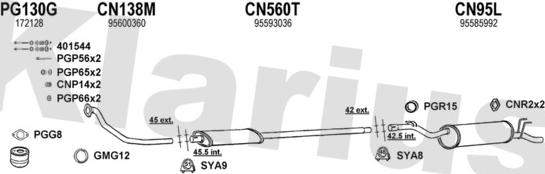 Klarius 180057U - Система випуску ОГ autocars.com.ua
