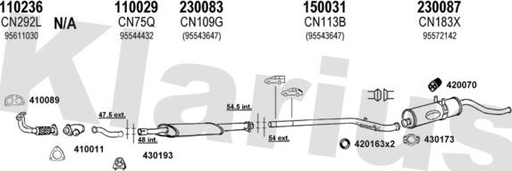 Klarius 180162E - Система випуску ОГ autocars.com.ua