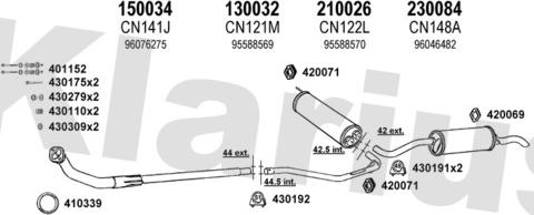 Klarius 180227E - Система випуску ОГ autocars.com.ua