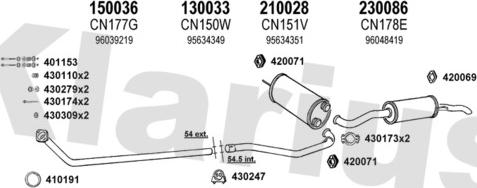 Klarius 180234E - Система випуску ОГ autocars.com.ua