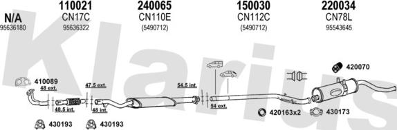 Klarius 180243E - Система випуску ОГ autocars.com.ua