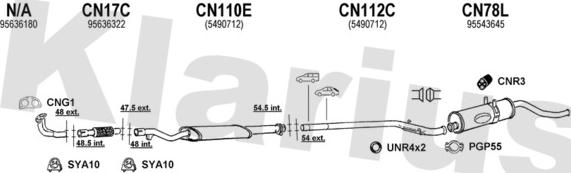 Klarius 180243U - Система випуску ОГ autocars.com.ua