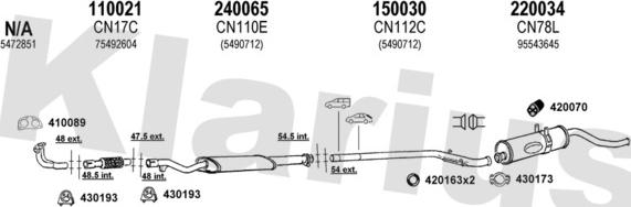 Klarius 180244E - Система випуску ОГ autocars.com.ua