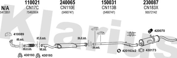 Klarius 180246E - Система випуску ОГ autocars.com.ua